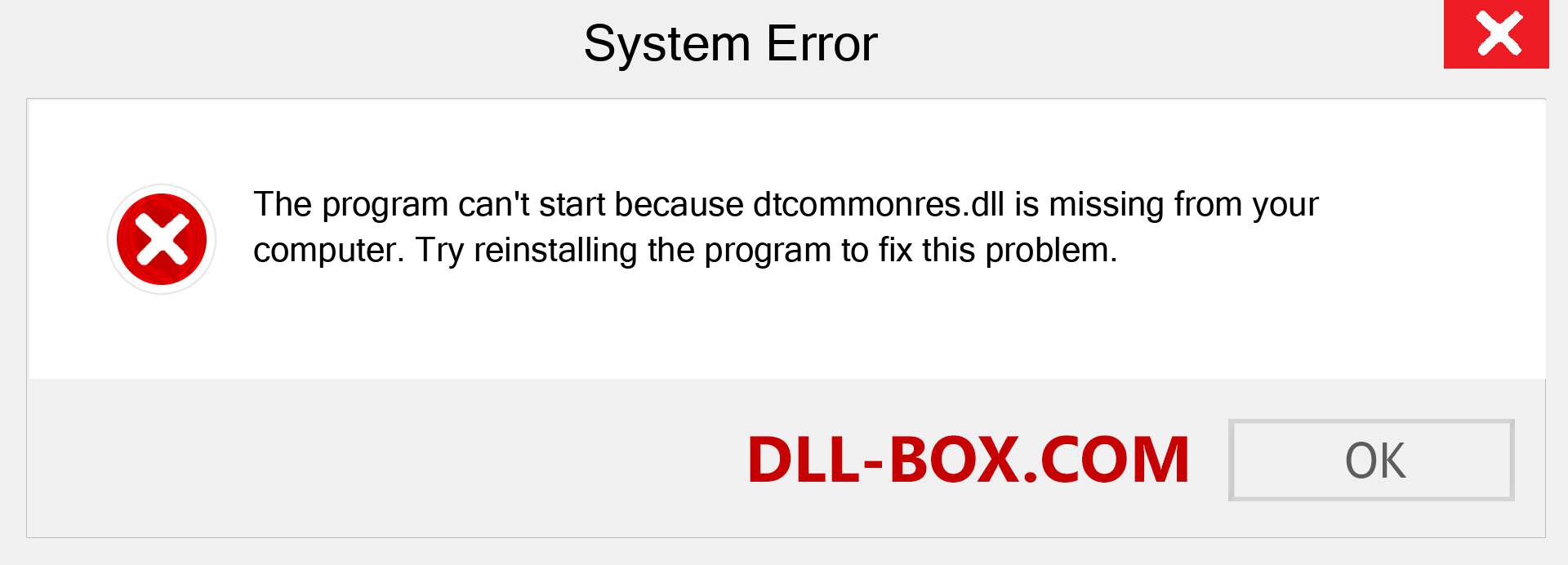  dtcommonres.dll file is missing?. Download for Windows 7, 8, 10 - Fix  dtcommonres dll Missing Error on Windows, photos, images