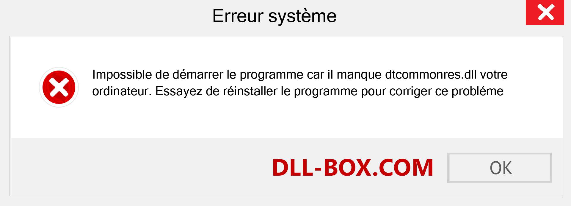 Le fichier dtcommonres.dll est manquant ?. Télécharger pour Windows 7, 8, 10 - Correction de l'erreur manquante dtcommonres dll sur Windows, photos, images