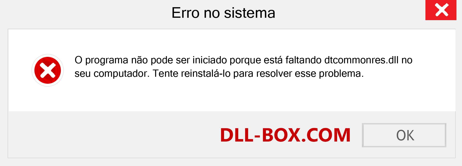 Arquivo dtcommonres.dll ausente ?. Download para Windows 7, 8, 10 - Correção de erro ausente dtcommonres dll no Windows, fotos, imagens